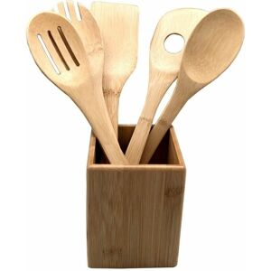 Pot for Kitchen Utensils Versa Bamboo 10 x 13,5 x 10 cm