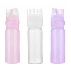 INF 3-Pack hårfarve rod kam applikator flaske, hår farve børste flaske