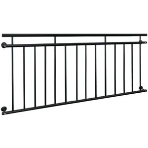 ECD-Germany Fransk altan sprosser baluster rækværk 184 x 90 cm Sort