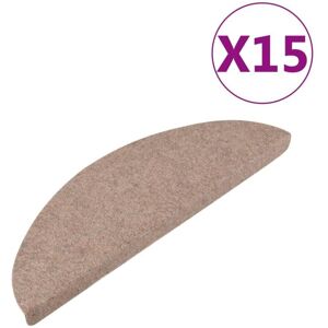 vidaXL trappemåtter 15 stk. 65x22,5x3,5 cm selvklæbende beige