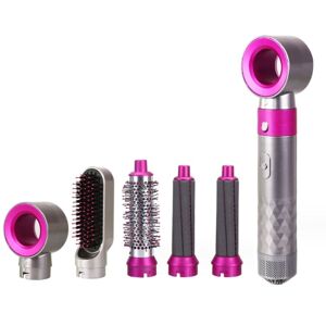 My Store 5 In 1 Hot Air Comb Automatic Curling Iron Curling & Straightening Hair Styling Comb Hair Dryer, Power: UK Plug