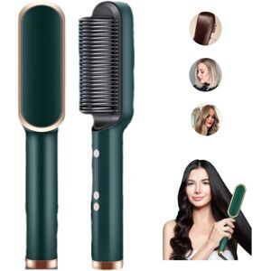 My Store 2 In 1 Hair Straightener Brush And Curler Negative Ion Hair Straightener Styling Comb(Green)