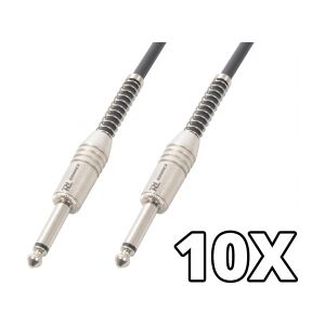 10 x Guitarkabel Jack 6.3mm til Jack 6.3mm Mono. 3m - Pakkesæt bundle ingen