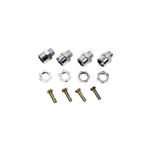 Absima Aluminium Fælgmedbringer 12 mm på 17mm +15 mm udbredelse 12 mm 6-kant Sølv 1 Set