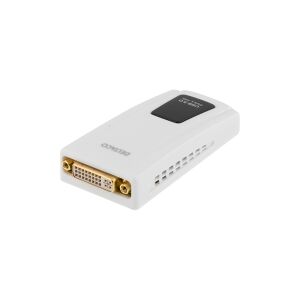 DELTACO PRIME USB3-DVI - Ekstern videoadapter - USB 3.0 - DVI - hvid