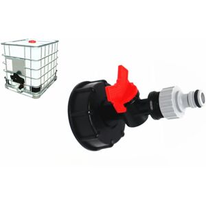 1000 liter IBC vandtank med S60x6 og 3/4 adapterventil (tap o