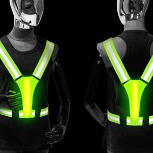 Led-refleksvest-løbetøj, USB-genopladeligt lys-op-løbevest-kiste til løbere om natten (FMY)