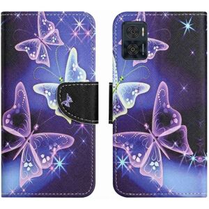 Generic Wonderland Motorola Moto E22i / E22 Flip Etui - Sparkling Sommer Purple