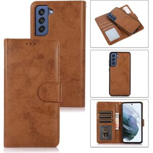 Samsung Galaxy S21 FE - Stilfuldt og praktisk LEMAN Wallet etui Brun