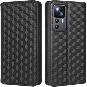 MTK Rhombus tegnebog taske til Xiaomi 12T Pro/Xiaomi 12T - Sort Black