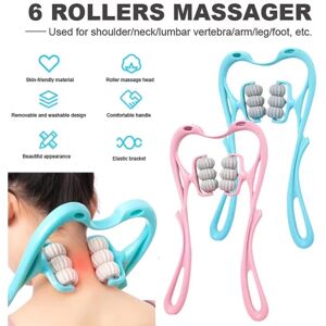 Neck Massager Roller, farverig plastik, skulderafslapning Blue