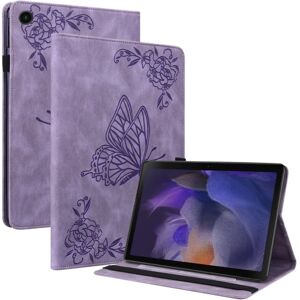 Lædercover Samsung Galaxy Tab A9 Butterflies Lilla