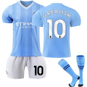 23-24 Manchester City Home Børnefodbolddragt nr. 10 Grealish 28