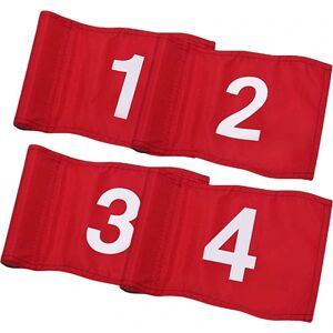 4 stk. Nummererede golfflag Mål golfflag Golfer målflag Slidfaste golfbaner FlagRøde21 Red 21x15cm