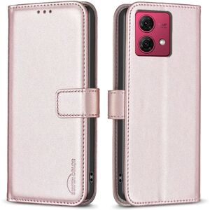 SKALO Motorola Moto G84 5G BINFEN COLOR Præget Flip Cover - Rosa guld Pink gold