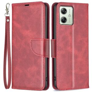 SKALO Motorola Moto G54 5G Flip Cover m. pung i PU-læder - Rød Red