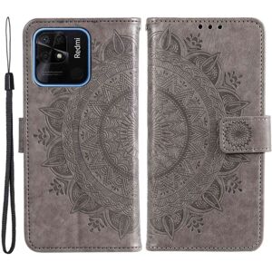 SKALO Xiaomi Redmi 10C Mandala Flip Cover - Grå Grey