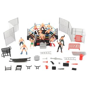 32 stk Mini wrestling legesæt med mini actionfigurer og tilbehør Børnelegetøj med realistisk wrestler gave til fans