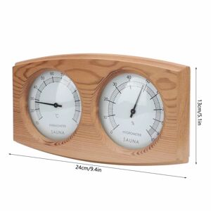 2 i 1 træhygrometer Sauna Termometer Dobbeltskive Sauna Temperaturmåler Luftfugtighedsmåler