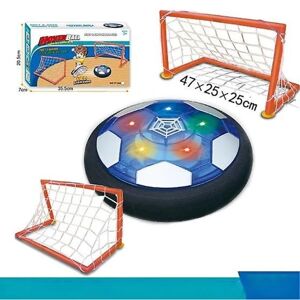Svævende fodbold børnelegetøj, Led Air Power flydende fodboldsæt med mål og skruetrækker Sportsboldlegetøj
