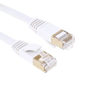 30m - Flad Netværkskabel Cat7 - Internetkabel White