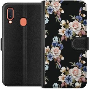 Samsung Galaxy A20e Tegnebogsetui Blomster