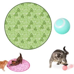 Intelligent elektrisk selvrullende kattelegebold, automatisk 360 graders rullekugle, kattelegetøj elektrisk kattebold med LED-lys-WELLNGS green set
