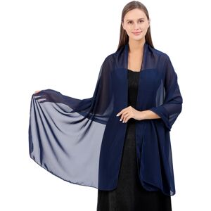 1 stk Navyblåt aftensjal og sjal Sheer Chiffon Elegant Blød