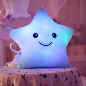 Led Star Pillow Pude Glødende Led Natlys Stjerneform Plys