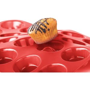 2 stk-Rød muffinspande til 24 non-stick silikone mini muffins, cupca