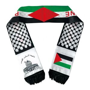 Palæstinensisk satin tørklæde (flag + kongeslot) 14x140cm