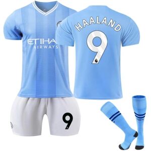 QQQUN 2023-2024 Manchester City Home Kids Fodbolddragt nr. 9 Haaland 4-5years