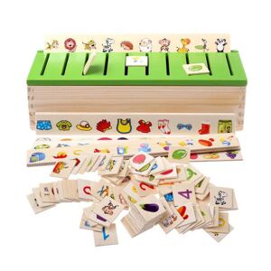Montessori træsortering Spil Barnspel Barnspel Leksaker