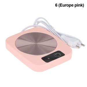 Temperaturjusterbar elektrisk pekplade kaffemugg koppvarmere EU220V pink