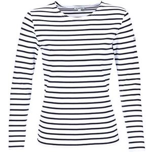 Armor Lux Damen T-Shirt Gestreift, Mehrfarbig (Bi9 Mehrfarbig/Rich Navy), 48 (Herstellergröße: 6)