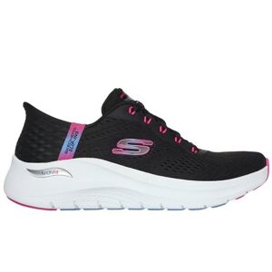 Skechers Womens Arch Fit 2.0 Slip-Ins Black Hot Pink 38