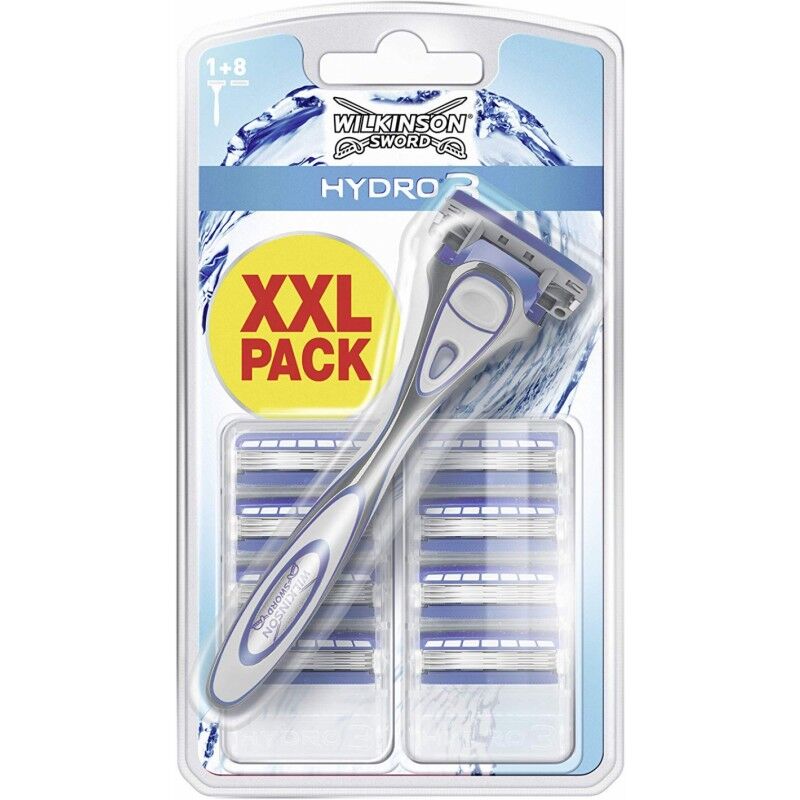 Hydro 3 Razor &amp; Blades 1 stk + 8 stk Barberskraber