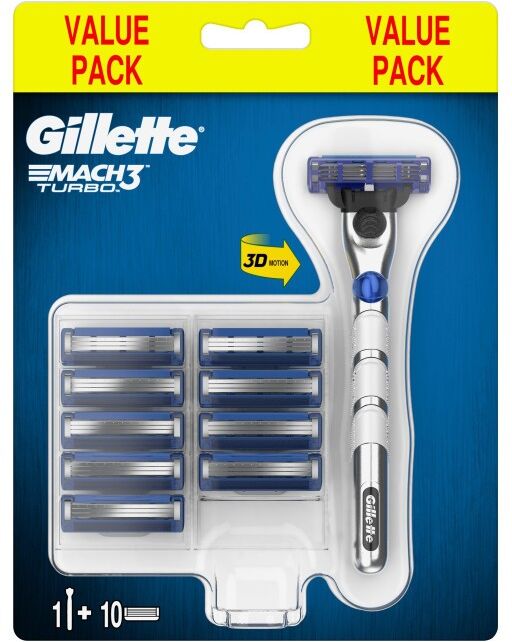 Gillette Mach 3 Turbo partah&ouml;yl&auml; &amp; partater&auml;t 1 kpl + 10 kpl Partah&ouml;yl&auml;