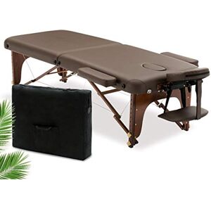 WXXHFC Lit de Spa Pliable Portable, réglable de Haut en Bas, Facile à déplacer, avec Trou pour tête respiratoire, adapté à Plusieurs scénarios (Noir 186 x 60 x 52) (Marron 186 x 70 x 52) - Publicité