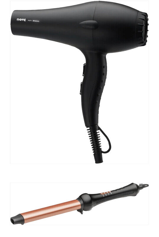 Phon Move Air 9000 Black Piu' Ferro Retro' Curl Wave Styler I 14x19mm  Omaggio  Spray Lucidante H-Zone 200 Ml