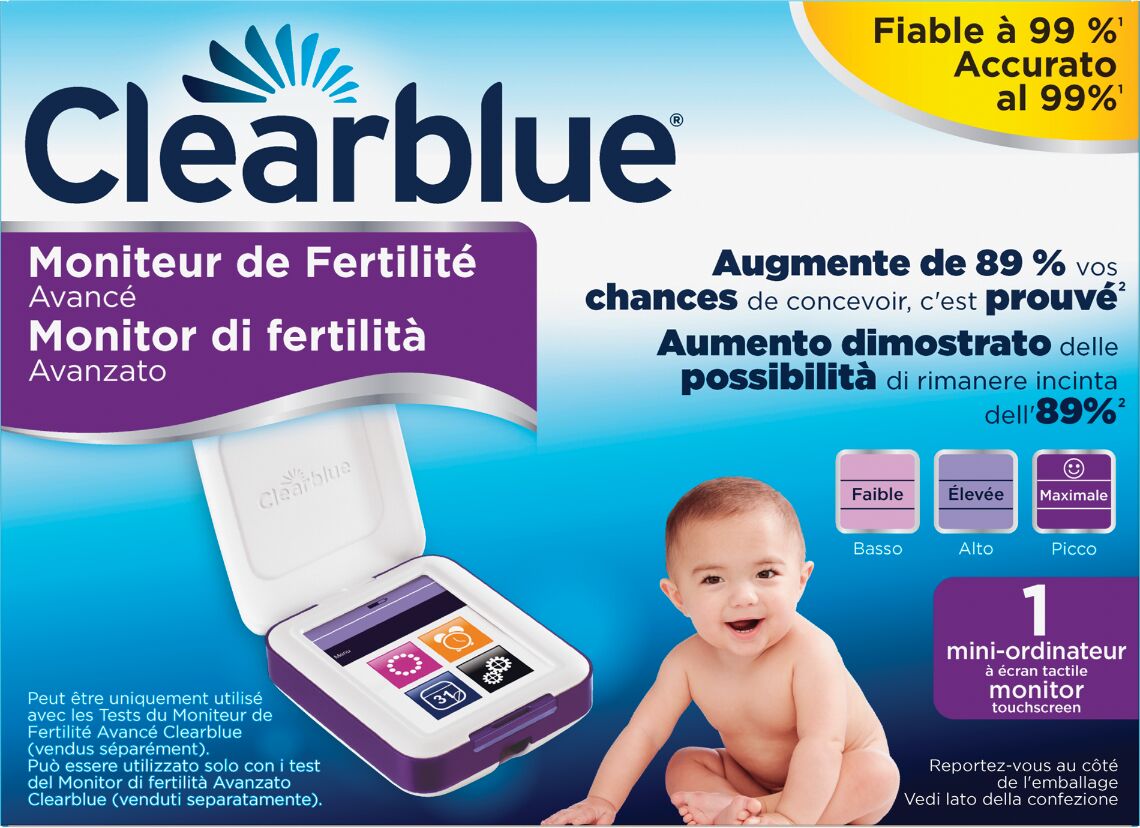 ClearBlue Monitor Di Fertilità Avanzato Aumenta Le Tue Probabilità Di Rimanere Incinta 1 Monitor (Stick di Test venduti separatamente)