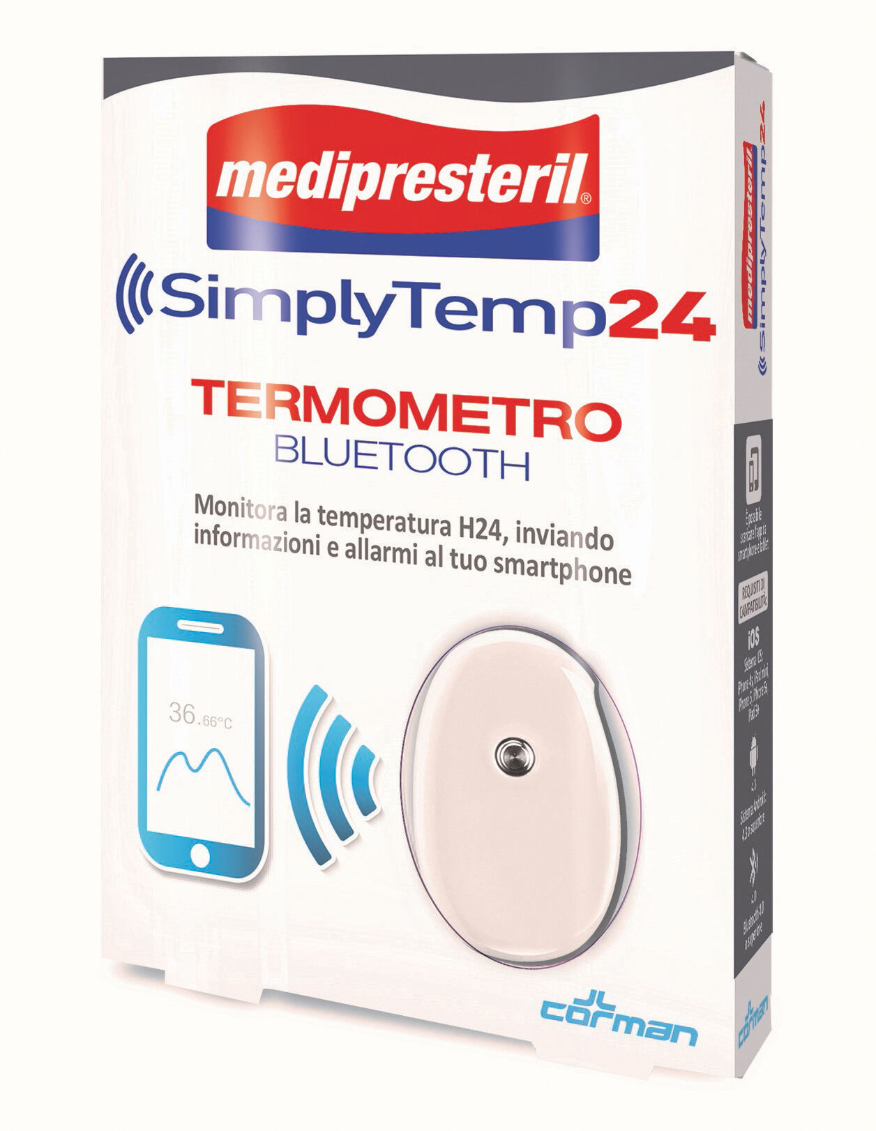 corman spa simplytemp24 termometro bluetooth