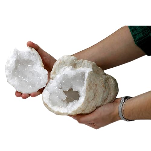 TENET CRIGEMA Natuurlijke ruwe steen voor helende steen meditatie Reiki-meditatie (geode wit kwarts hele witte calciet 3-3,5 kg)