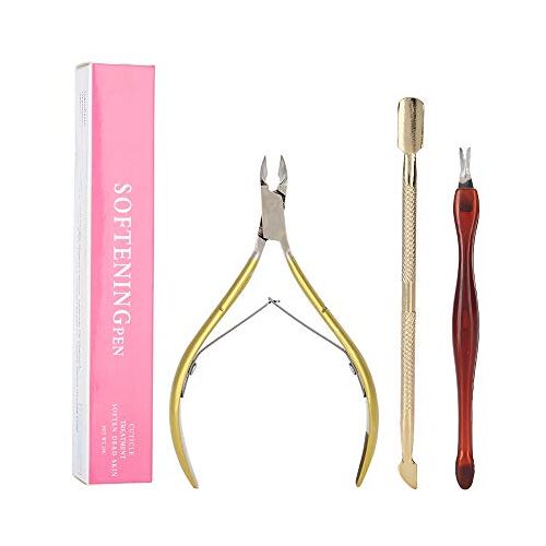 ANGGREK 4Pcs Cuticula Trimmer Met Cuticula Pusher Dode Huid Verwijdering Cutter Manicure Kit Rvs Cuticula Nipper Set Voor Vingernagels Teennagels