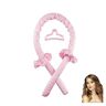HADAVAKA Heatless Curling Rod Headband, Satin No Heat Curling Rod Headband, For Long Or Short Hair, Heatless Curls, Heatless Curling Rod Headband Set, With Hair Rings And Scrunchie (Pink)