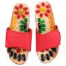 TMISHION Voetmassaschoenen, huismassaschoenen voor mannen en vrouwen, acupressuurmassageschoenen voor voetverzorging en voetontspanning (rood/zwart) 5 maten (37-rood)