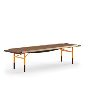 House of Finn Juhl Table Bench Large, With Brass Edges, Oak, Burnished Steel