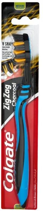 Colgate Zig Zag Charcoal Tannbørste Medium 1 stk Tannkost