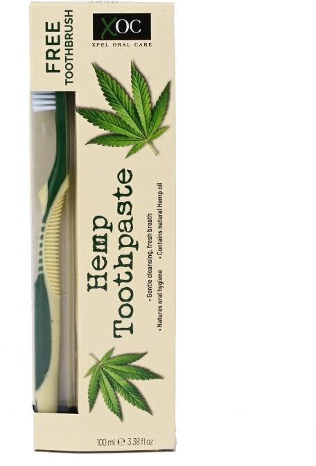 XOC Hemp Tannkrem + Tannbørste 100 ml + 1 stk Tannkrem