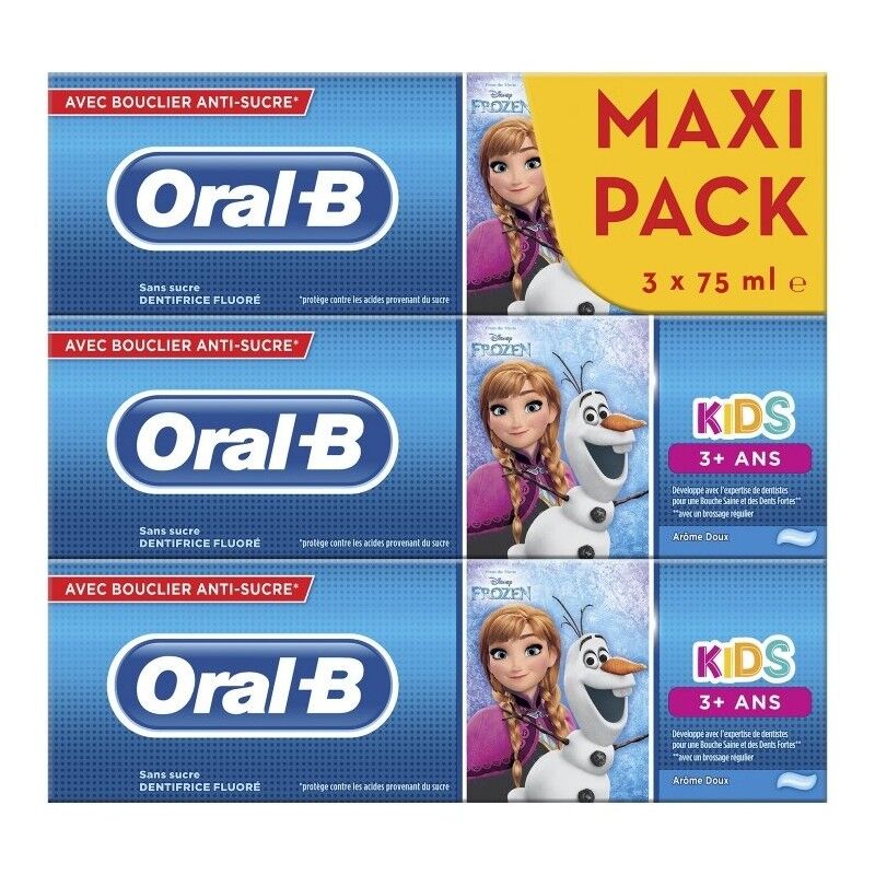 Oral-B Kids Frozen 3 Pack Toothpaste 3 x 75 ml Tannkrem
